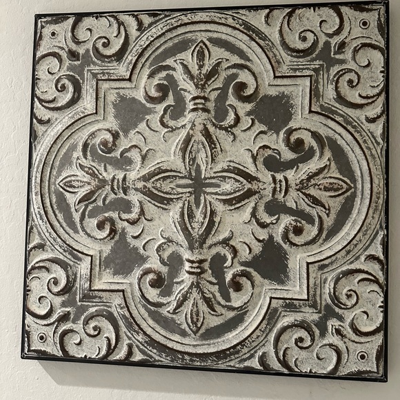 Other - SOLD Large Vintage Style Gray and White Wall Decor